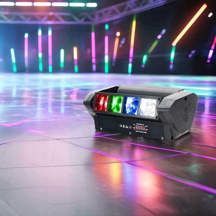 Reflektor LUCENDI RUCHOMY EFEKT SPIDER 8x3W RGBW CREE, echipament de lumini