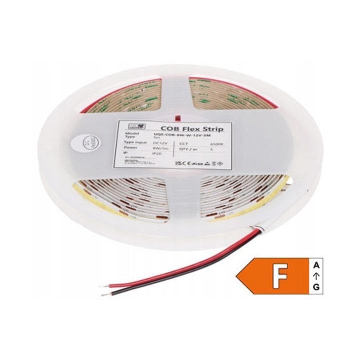 LED лента MW Lighting COB 60W (24V), LED лента, 12W/m, CRI>90, IP20, студено бяло 6500K, 5м