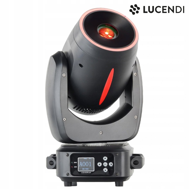 Világítástechnikai berendezés, LUCENDI, Mozgófejes SPOT, 120W, LED RGB, DMX, zoom