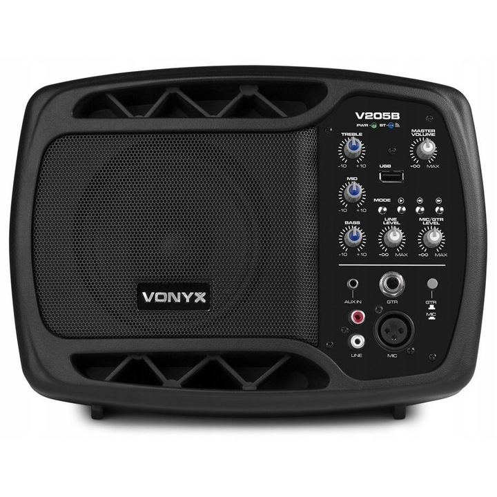 Vonyx V205B aktív audiorendszer, 80W, Bluetooth/USB, 5 hüvelyk, 200x280x210mm, 3.25kg