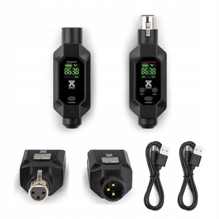 Sistem microfon fara fir Vonyx, UHF, 16 canale, negru, set transmisie si receptie
