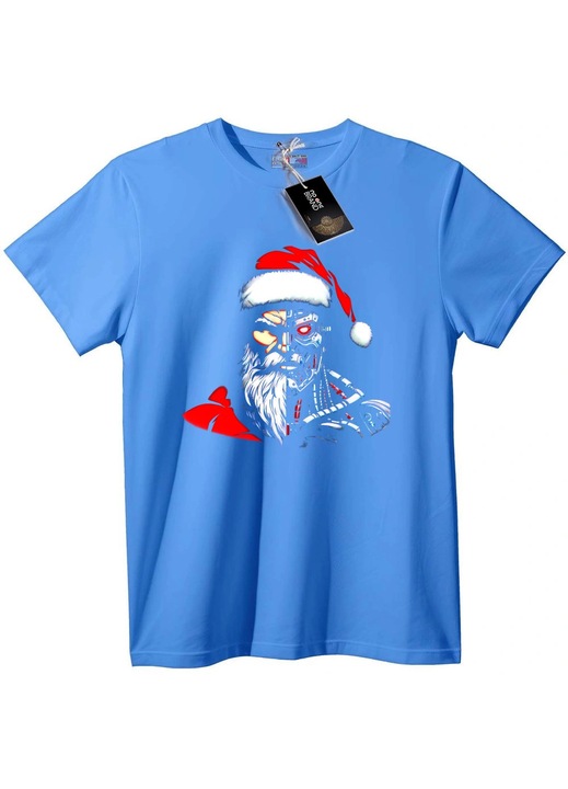 Cyborg Mikulás póló, Világoskék