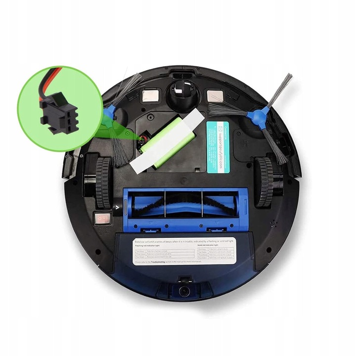 Литиево-йонна батерия 14,4V 2800mAh за Eufy RoboVac, комплект с 2 странични четки и четка за почистване, 100x68x50mm