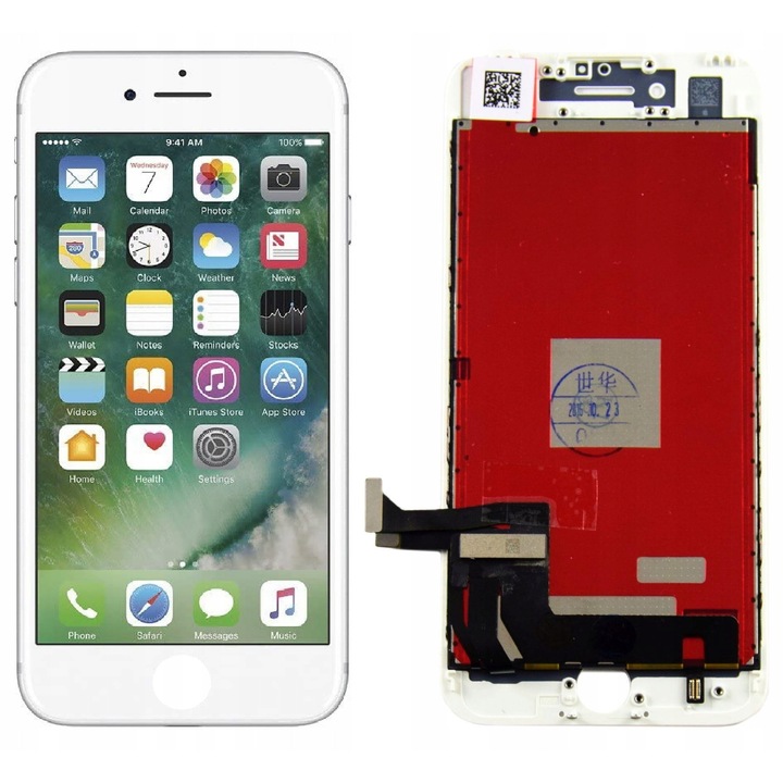Ecran LCD pentru iPhone 7, alb, set de montaj inclus