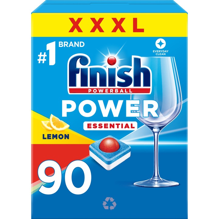 Detergent vase set FINISH Power Essential, 90 tablete, citrice