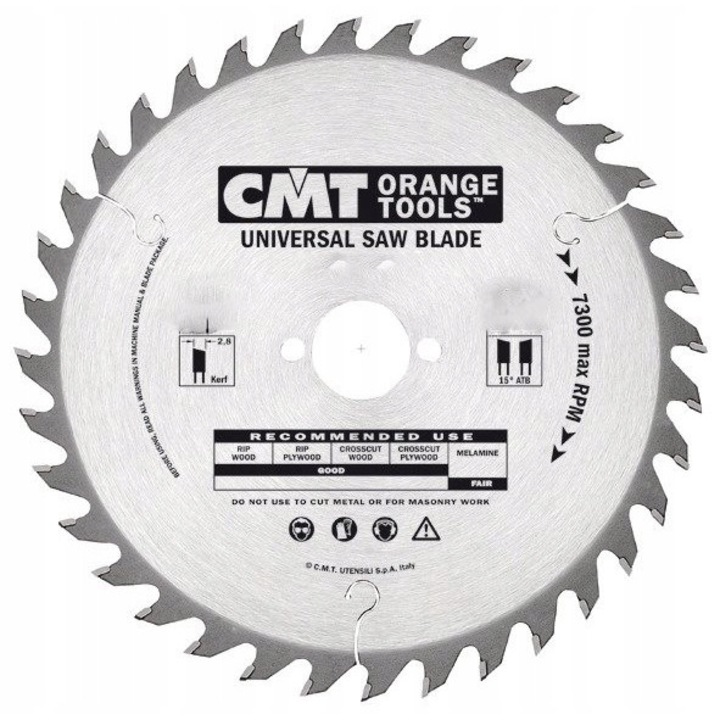 Pila tarczoasa universala CMT 184x16 Z24, pentru taiere lemn moale si tare, 291.184.24E