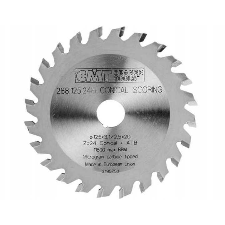 CMT Podcinak trapezowy 125x20mm, 24 dinti, pentru laminat, 3,1-4,0mm grosime, set