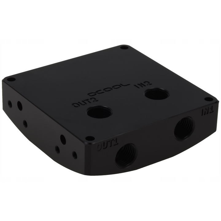 Hűtőpumpa ház, Alphacool Eisdecke DDC Acetal V2, 5x 1/4, 80x80x23mm