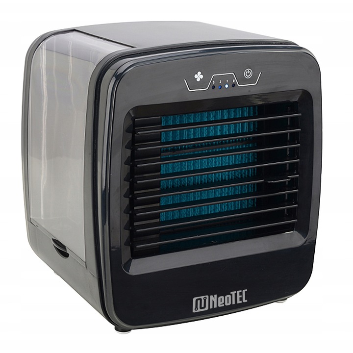 Racitor de aer portabil NeoTEC OneCool, 2 recipiente pentru gheata, negru, 19x18,5x21cm