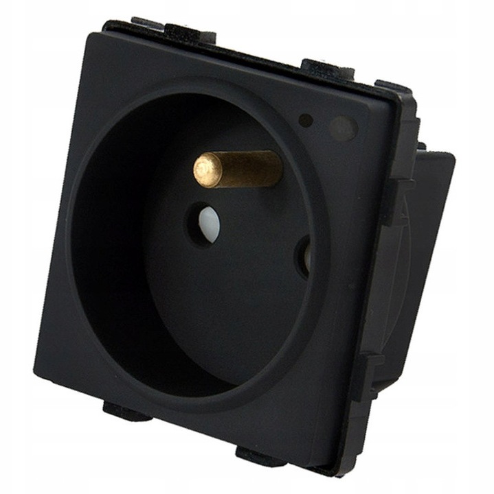 Priza modulara Touchme TM635B, neagra, cu indicator LED si modul WiFi, pentru montaj in rame din sticla sau aluminiu