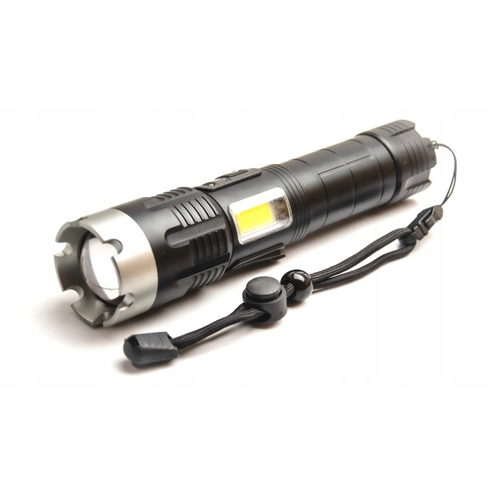 Lanterna tactica P90, 10W, 8000 lumeni, acumulator 26650, incarcare MicroUSB, set complet