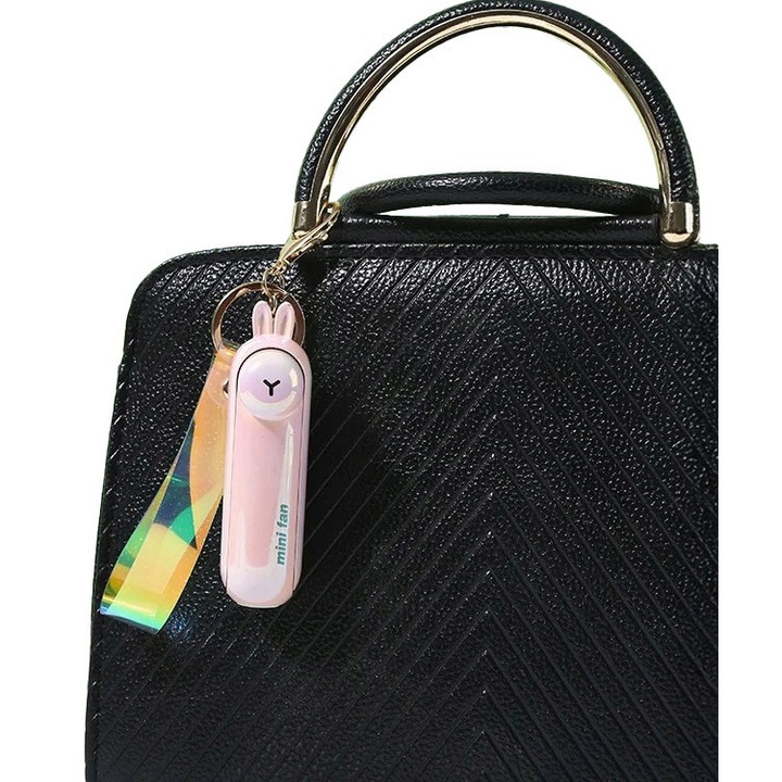 Mini Ventilator USB Pliabil - Design Animal, 3 Viteze, Multicolor, 8,6x3x2,6cm