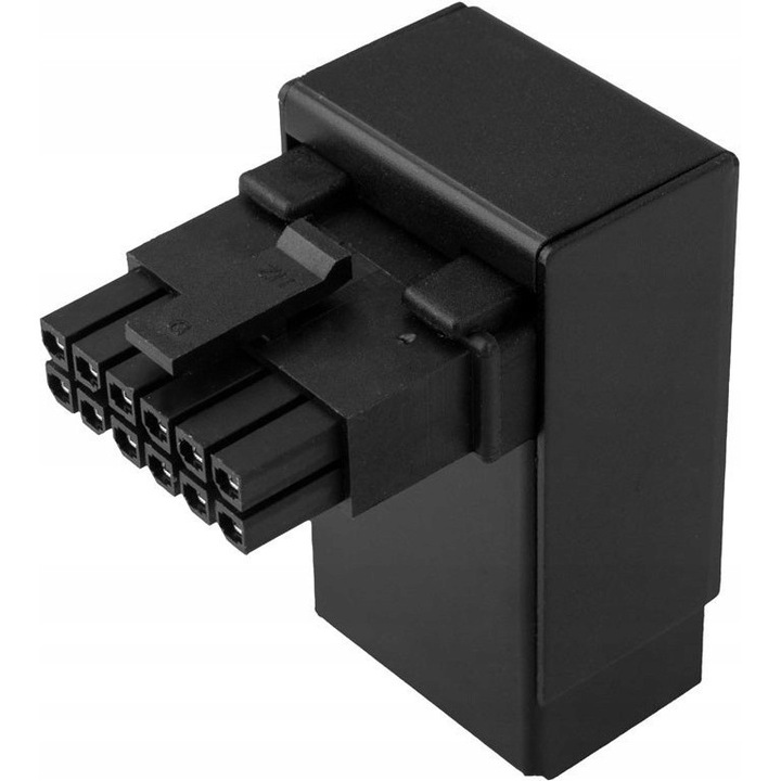 Adapter 12V-2x6 90 fokos Kolink, 600W, hűtőbordával, fekete