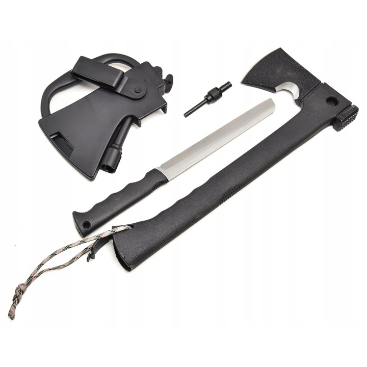 Мултифункционална брадва със скрит нож, 7 инструмента, 36x8.5см, черна