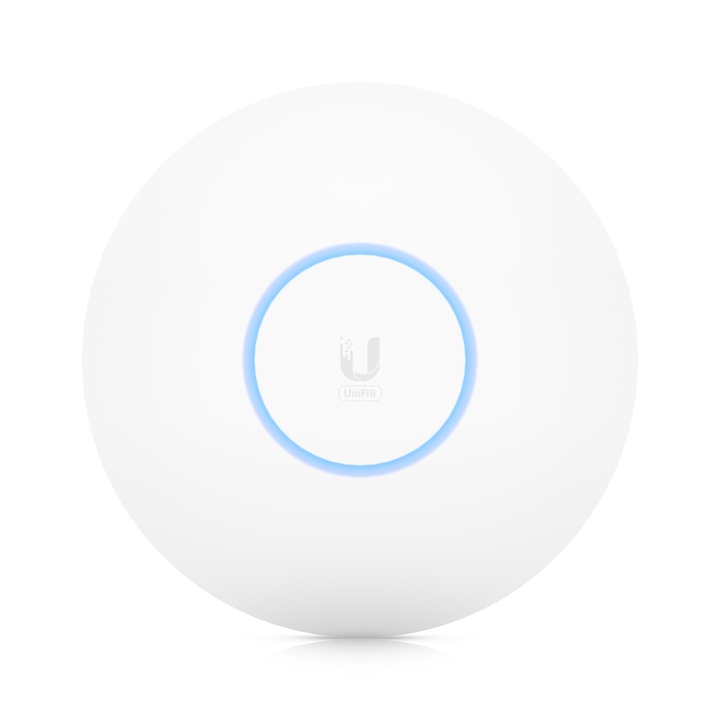 Punct de acces Ubiquiti U6-PRO, Wi-Fi 6, 5GHz 4x4 MU-MIMO, 2.4GHz 2x2 MIMO, montare pe perete sau tavan
