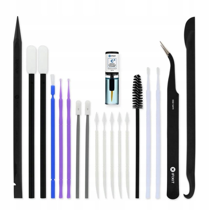 Set de curatare iFixit, pentru telefon mobil/smartphone, locuri greu accesibile, multicolor
