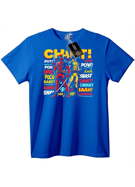 Deadpool & Wolverine képregény póló, Kék