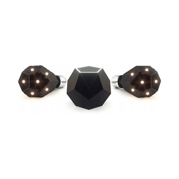 Set lampi Nanoleaf Ivy Smarter Kit - 2 becuri Smart Ivy 7,5W, Hub, negru, control vocal