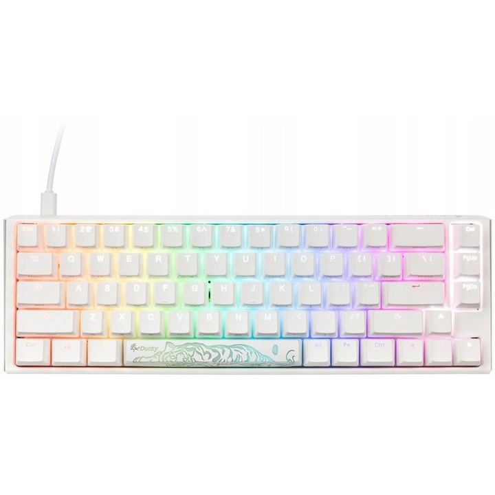 Tastatura mecanica Ducky One 3 Classic SF, Cherry MX Red, iluminare RGB, alb, 335x110x40mm