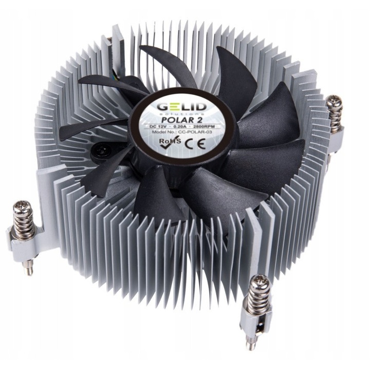 Racitor procesor GELID POLAR 2, 1 ventilator, 42mm, 90x90x42mm, alb
