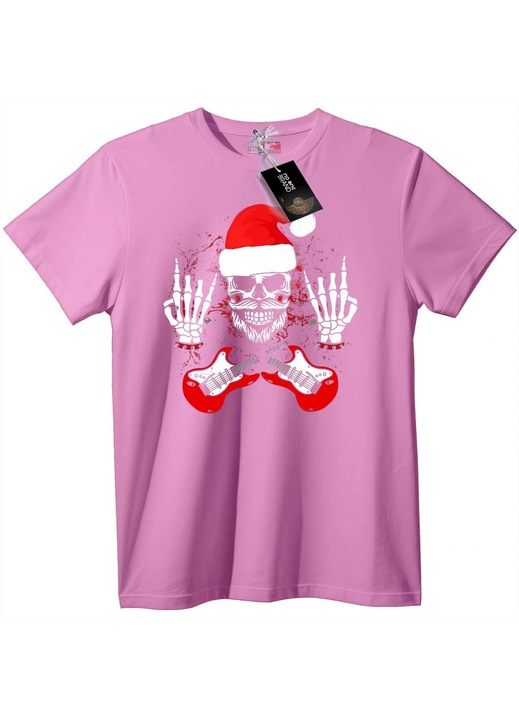 Póló koponyás rock Mikulással, Candy Pink