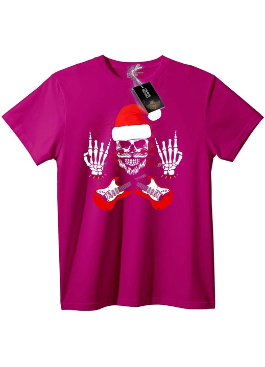 Póló koponyás rock Mikulással, Halványlila