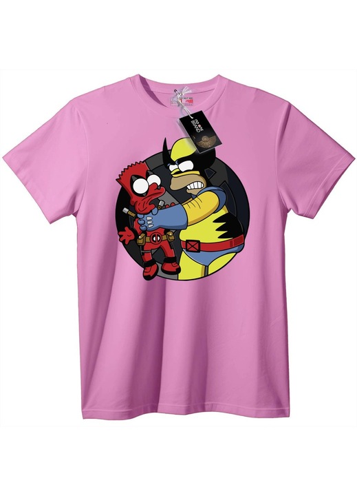 Deadpool és sárga hős póló, Candy Pink