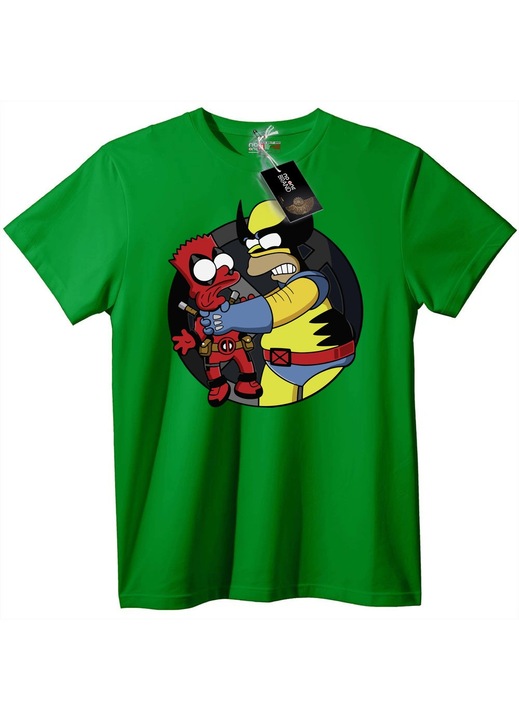 Deadpool és sárga hős póló, Zöld