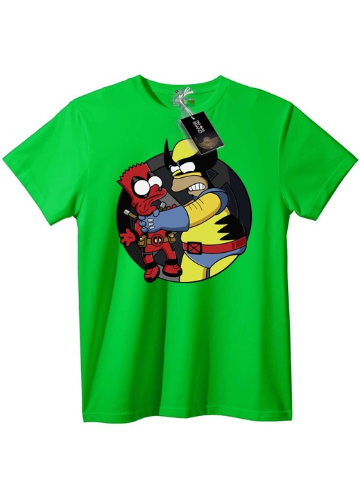 Deadpool és sárga hős póló, Világoszöld