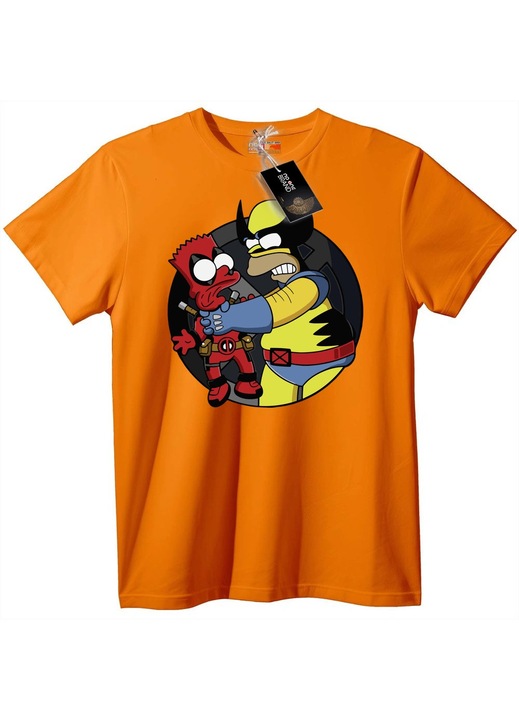 Deadpool és sárga hős póló, Narancssárga