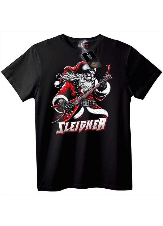 Rock Mikulás szán póló, Fekete