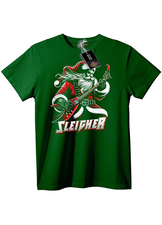 Rock Mikulás szán póló, Angolzöld