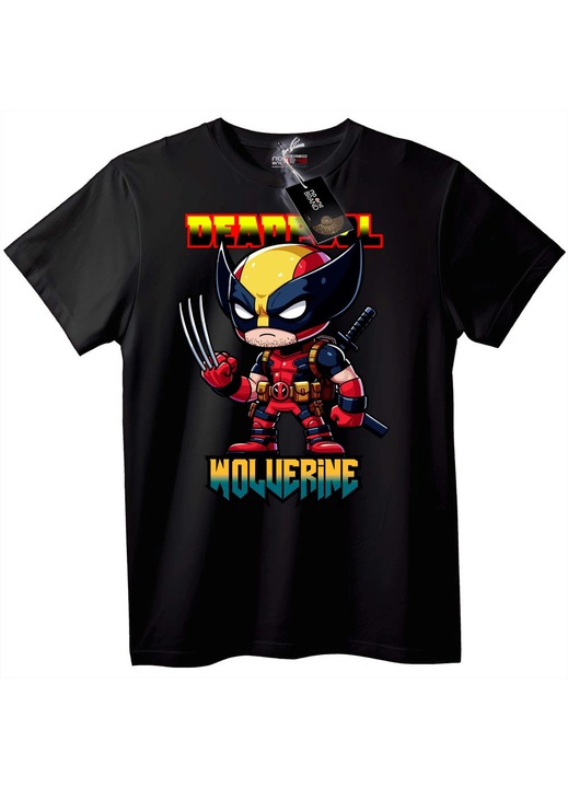 Deadpool Wolverine Chibi póló, Fekete