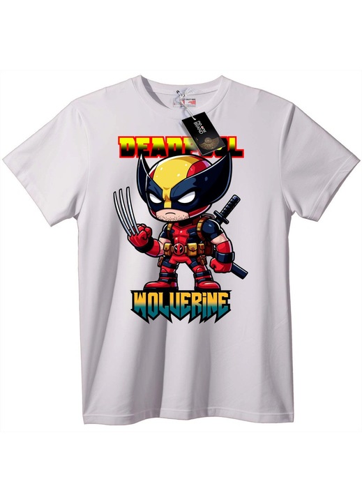 Deadpool Wolverine Chibi póló, Fehér