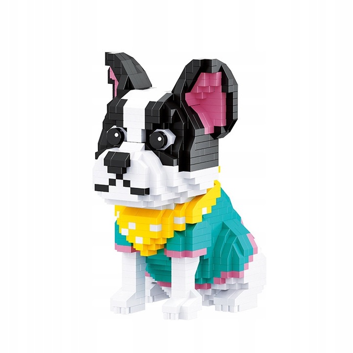Set de constructie Balody Bulldog Francez, 917 elemente, 68x117x122mm, plastic