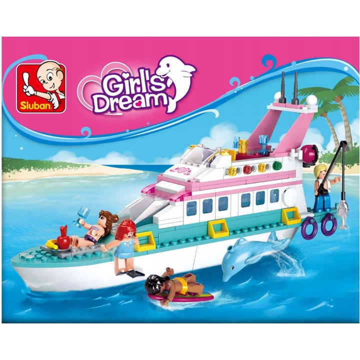 Seturi de constructie Sluban, model M38-B0609, iaht de lux, 328 elemente, multicolor