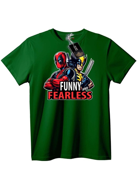 Deadpool & Wolverine póló, vicces és félelmet nem ismerő, Sötétzöld, 3XL