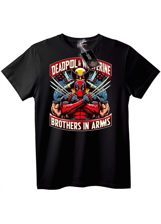 Deadpool & Wolverine testvériség póló, Fekete