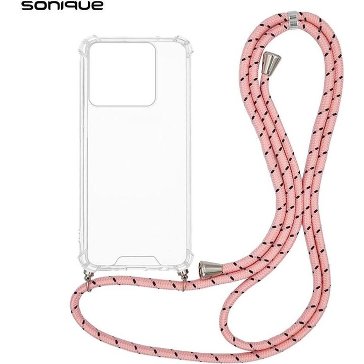 Husa telefon Sonique Armor Clear, antishock, roz, pentru Realme C61 4G / C63 4G / Note 60 4G