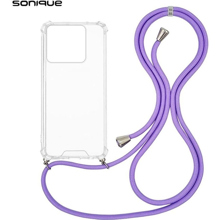 Husa telefon Sonique Armor Clear, antishock, lila, pentru Realme C61 4G / C63 4G / Note 60 4G