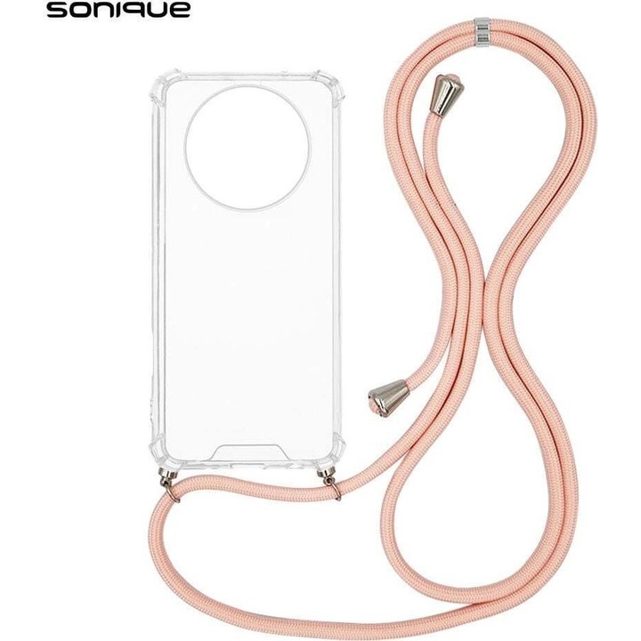 Husa telefon Sonique Armor Clear, antishock, roz, pentru Realme 12 Plus 5G