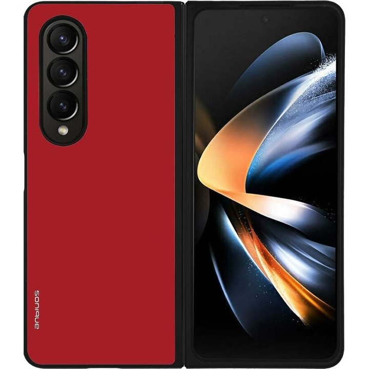 Husa telefon Sonique ColorBloc Series, rosie, pentru Samsung Galaxy Z Fold 4, silicon, design modern