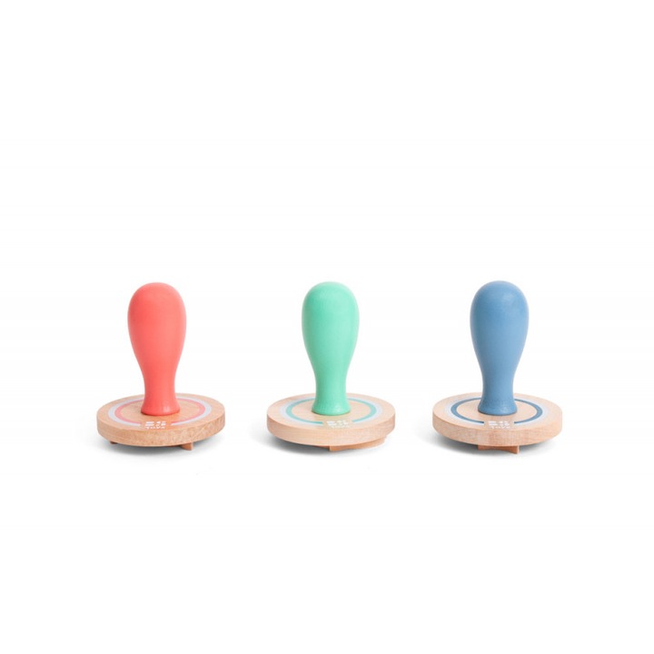 Дървени печати за пясък, BS Toys, комплект 3 печата, дълбочина 10x8 см, за момичета