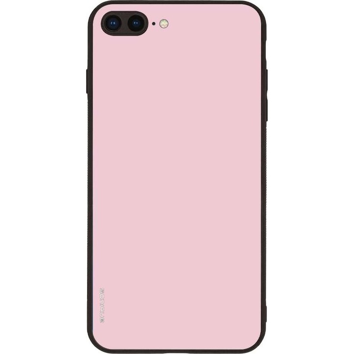 Husa telefon Sonique Colorbloc Series, roz deschis, pentru Apple iPhone 7 Plus / iPhone 8 Plus, silicon, design marmorat, protectie antisoc