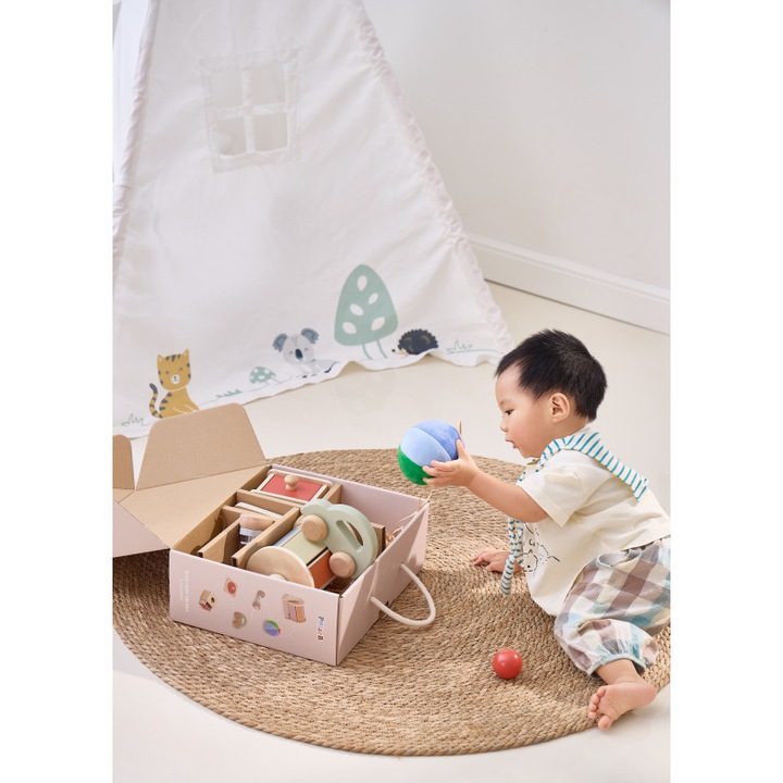 Играчка за сортиране VIGA Micii Exploratori, комплект, 25x25x5 см, за деца 6-12 месеца, цветна