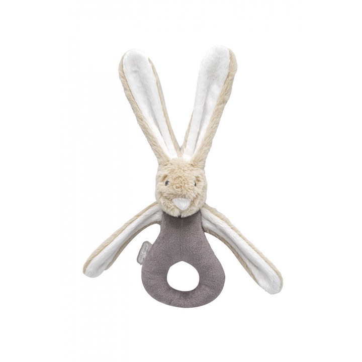 Плюшена играчка BabyJem Заек, сив и кафяв, за деца над 3 месеца