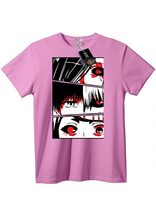 Anime Szemek Póló, Rózsaszín, 2XL