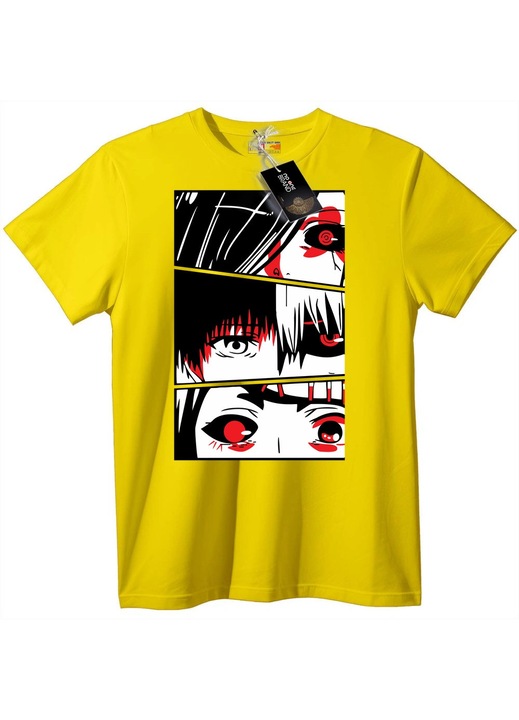 Anime Szemek Póló, Sárga, XL