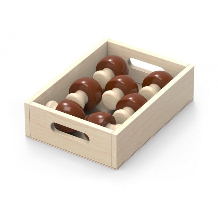 Дървени играчки за сортиране, VIGA, комплект с плодове и зеленчуци, 10 части, 19, 6x14, 2x5, 4 см