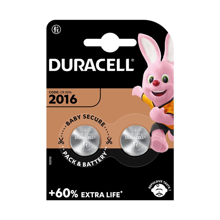 Пъзел 3D, Duracell, DL/CR2016, литиеви батерии, комплект от 2 броя